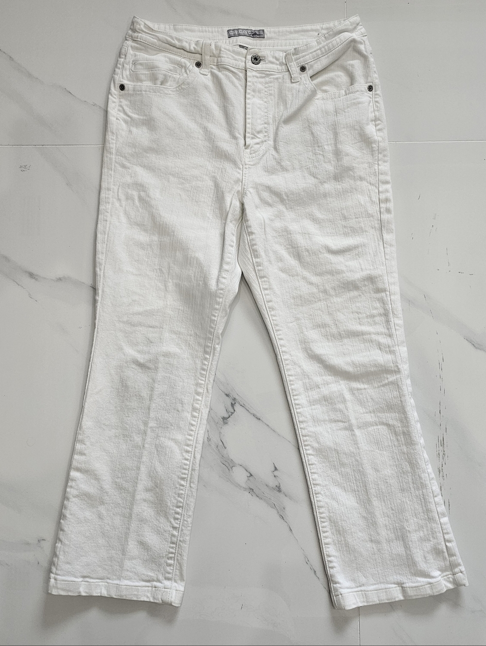 Chico's Platinum White Women’s Straight-Leg Jeans In Size 1.5 Regular